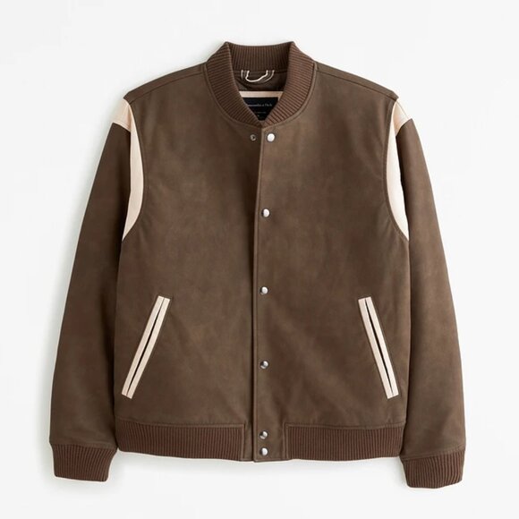 Abercrombie & Fitch Other - Abercrombie & Fitch Varsity Bomber Leather Jacket S